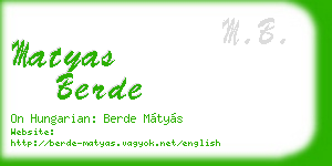 matyas berde business card