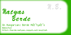 matyas berde business card